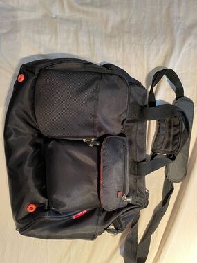 Black Fisher Price Diaper Bag with lots of Pockets and Shoulder Strap